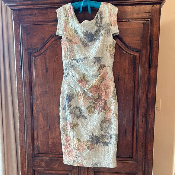 Adrianna Papell Floral Matelasse Dress - Picture 1 of 3